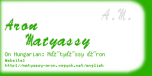 aron matyassy business card